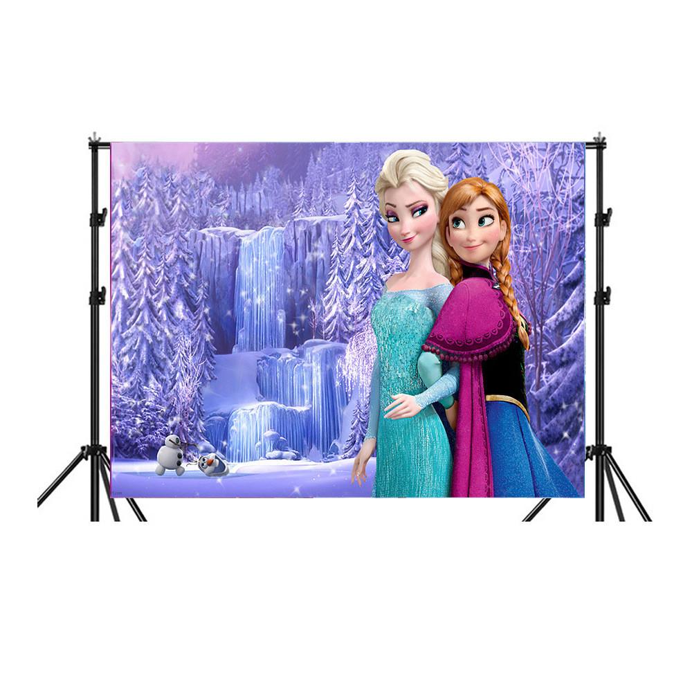 Frozen Background Decoration Banner For Festive Events With Cartoon Design For Party Decor