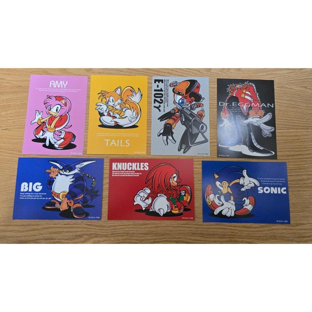 Used DC Sonic Adventure 7 postcards set, not for sale, rare