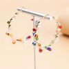 Random Colorful Crystal Hoop Earrings for Women New Fashion Big Round Circle Statement Earrings Wedding Party Bohemian  Zircon