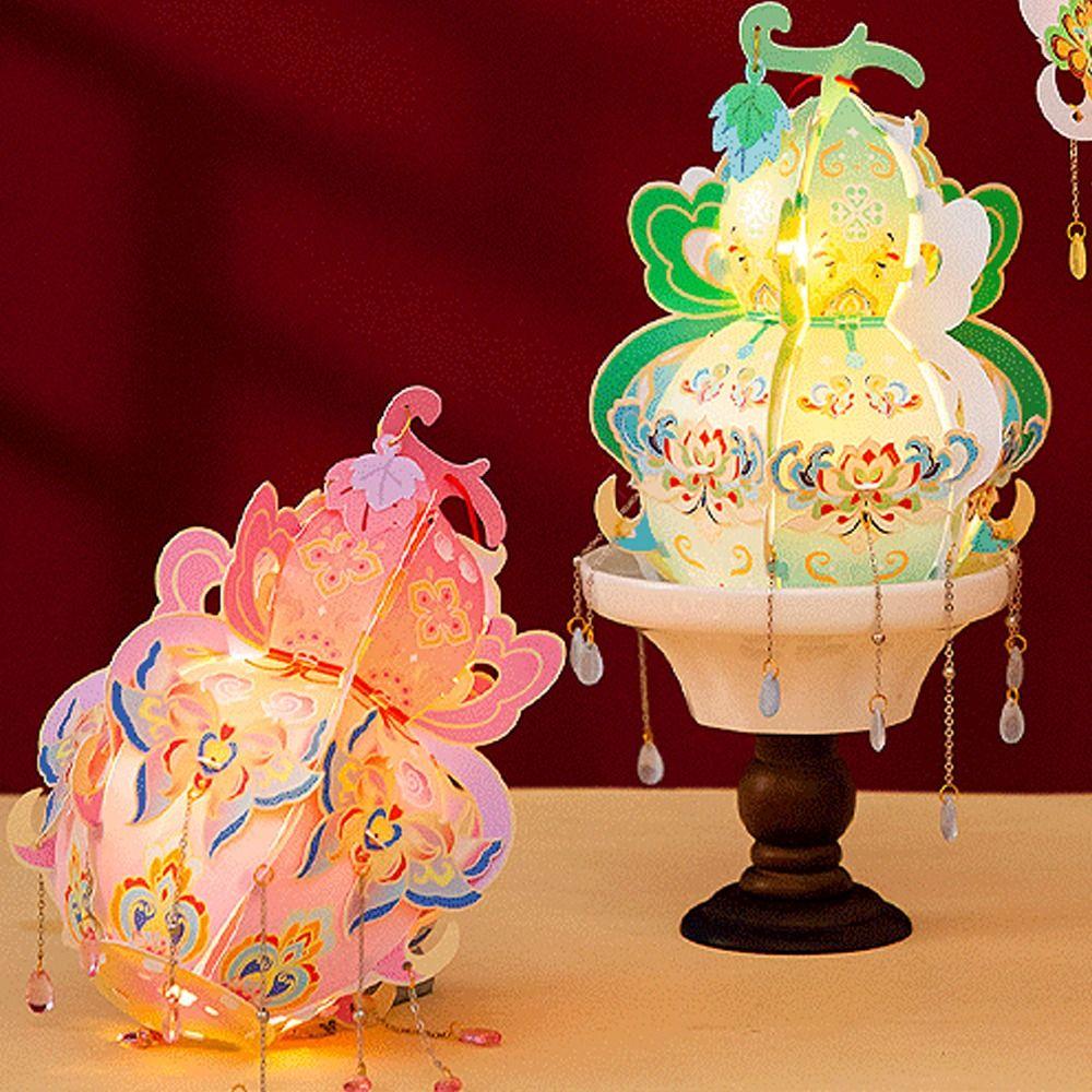 Chinese Style Portable Gourd Lantern PVC Antique Lantern LED Lantern Toys  Good Luck Gift