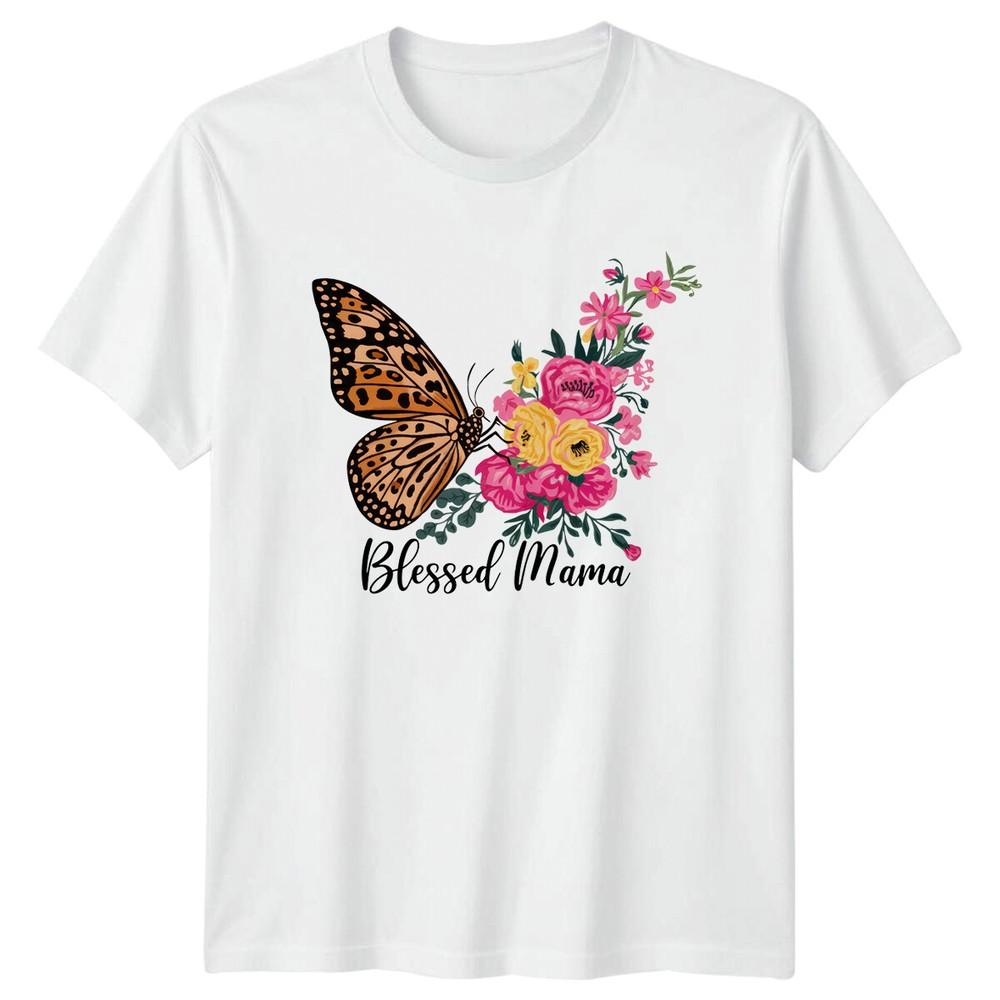Blessed Mama Butterfly Floral Nature Unisex TShirt S