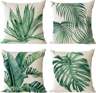 Fresh Green Plant - Fashion PillowcasesBedroom Living Room Sofa Home Decor Polyester Cushion Cover with Zipper