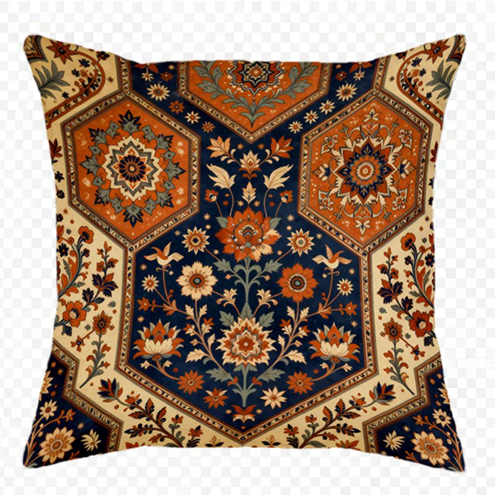 Exquisite Floral Doublesided Printed pillow cover Short plush Suitable living rooms bedrooms sofas throw cushion cover