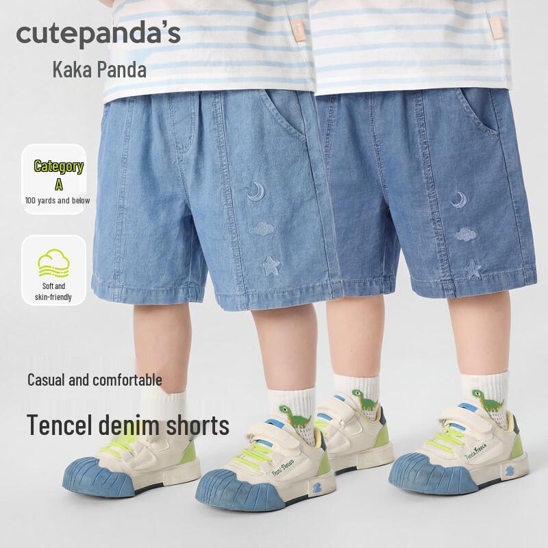 

Kaka Panda Kids Tencel Denim Summer Casual Shorts