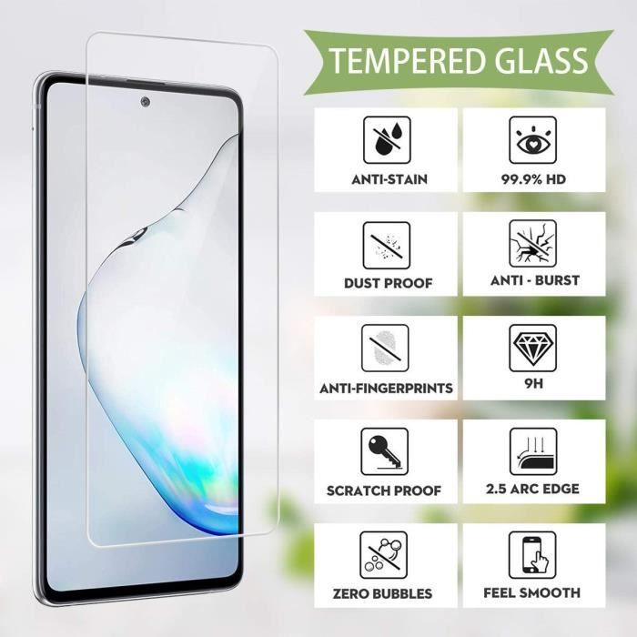 Film de protection - LittleMonkey - Samsung Galaxy Note 10 Lite - Verre trempé 9H - Transparent - 3 pièces