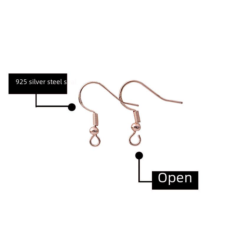 Gancho de Plata S925 con Cuentas - Material para Joyería Hecha a Mano DIY para Accesorios de Pendientes