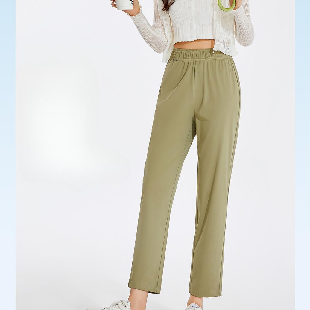 

Женские брюки свободного цвета, прохладные на ощупь, быстросохнущие повседневные брюки с карманами, брюки-чиносы 3XL зелёный