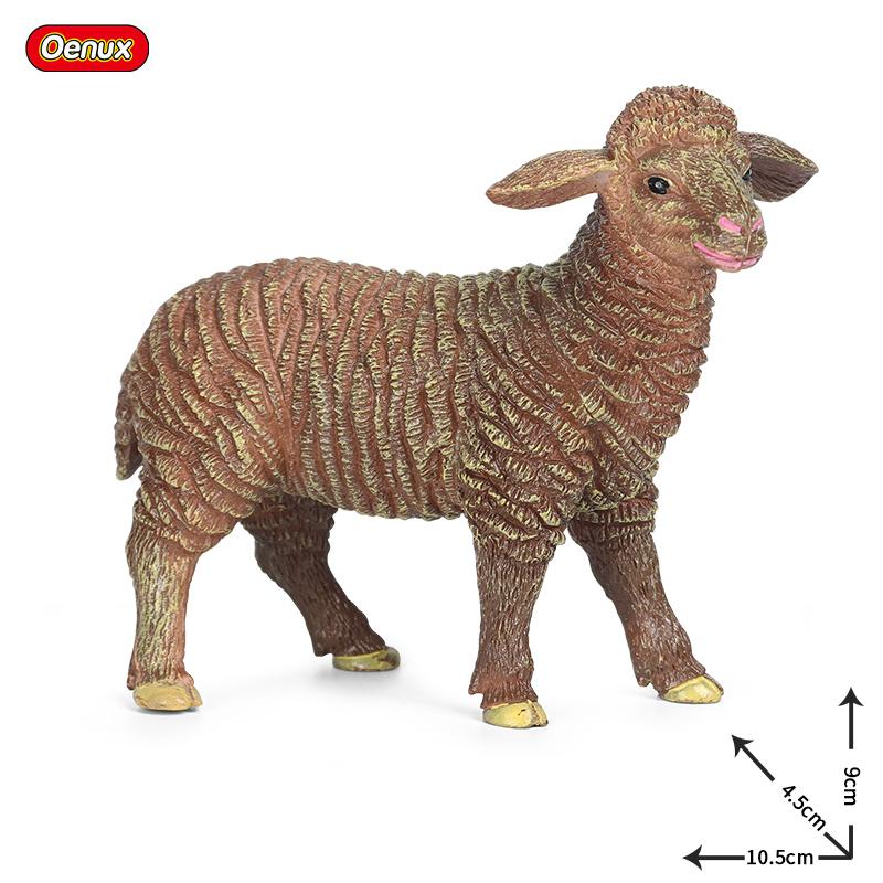 Oenux Zoo World Farm Animal Horse Cow Pig Sheep Goat Donkey Model Action Figures Lion Tiger PVC Educational Cute Kids Toy Gift