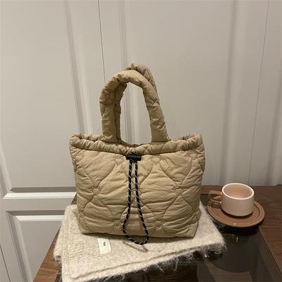 Large-capacity Commuter Cotton Clothes Tote Bag, New Simple Diamond Underarm Bag, Versatile Commuter Shoulder Handbag