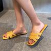 New Flat Shoes Women's Square Toe Breathable One-foot Slipper