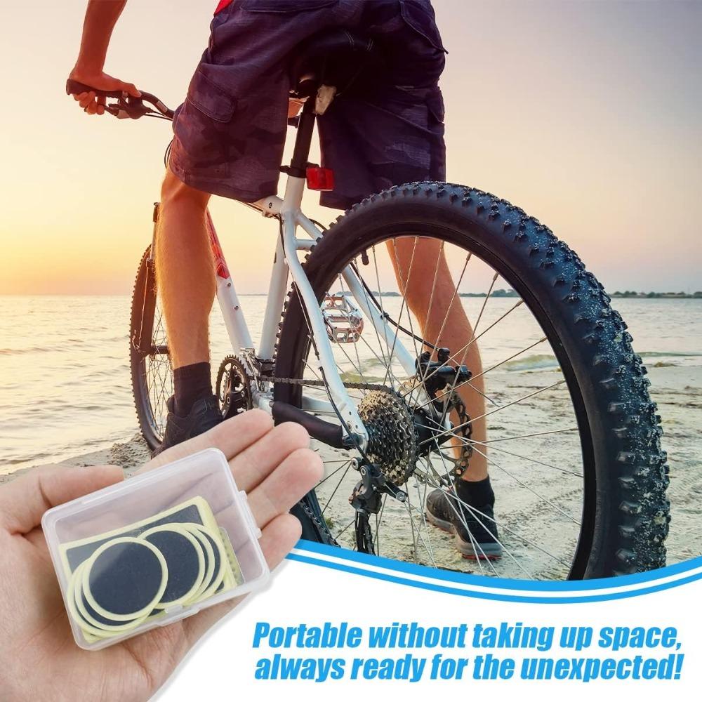 28Pcs Glueless Self Adhesive Bike Puncture Repair Kit with Metal Rasps