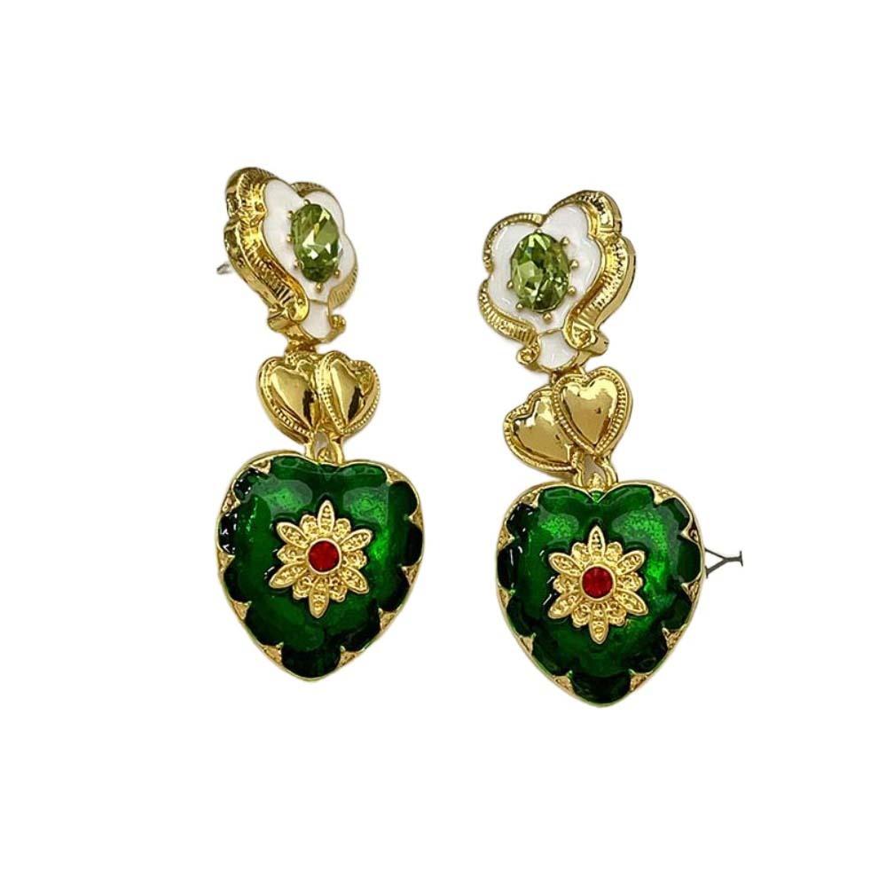 

Court Style Vintage Necklace Zinc Zinc Alloy Retro Emboss Earrings Brilliant Heart Cameo Bracelet Birthday Earrings