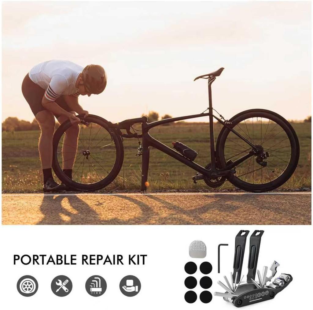 Professional 16 In 1 Multifunction Bicycle Repair Tool Kit Portable Folding Mountain Road Bike Maintenance Emergency Tools