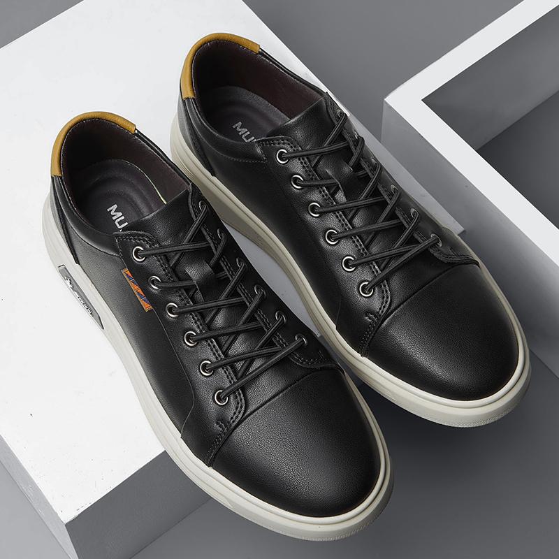 Fashion Men's Outdoor Casual Leather Shoes Genuine Leather Shoes Antiskid Outdoor Skateboard Footwear Classic Tenis Masculino Sneakers