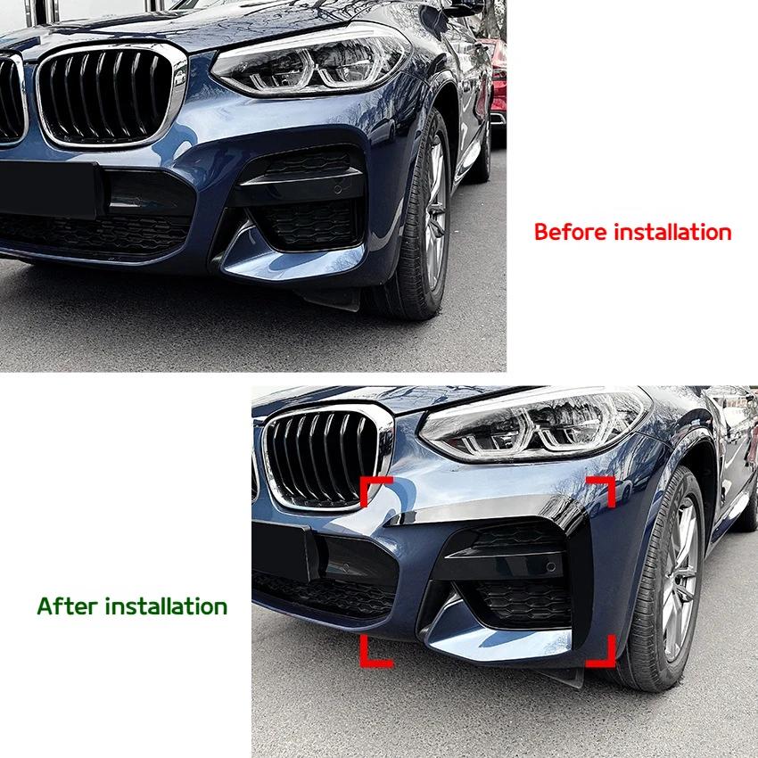 Applicable To BMW X3 X4 G01 G02 2018-2025 M Sport Car Carbon Fiber Pattern Front Air Knife Exterior Car Sticker Accessories