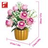 Non-Toxic 1056Pcs Pink Rose Potted Building Blocks Flower Vase Model Bricks Desktop Ornament Romantic Gift Educational Diy Toys For Kids