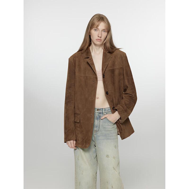 Melard Vintage Faux Leather Blazer