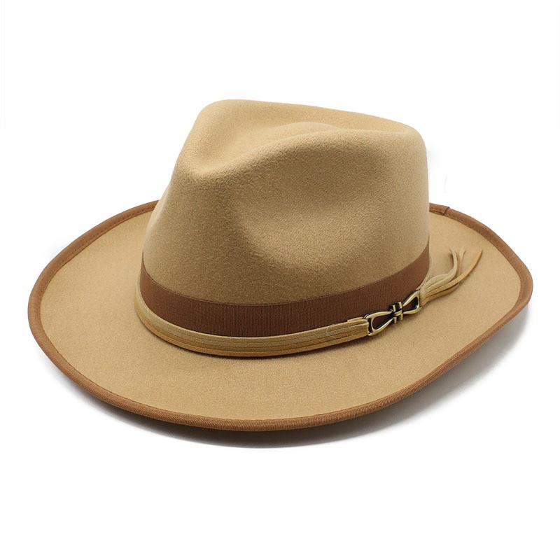 Classic Wool Felt Bowler Hat For Men With Sun Protection And Breathability