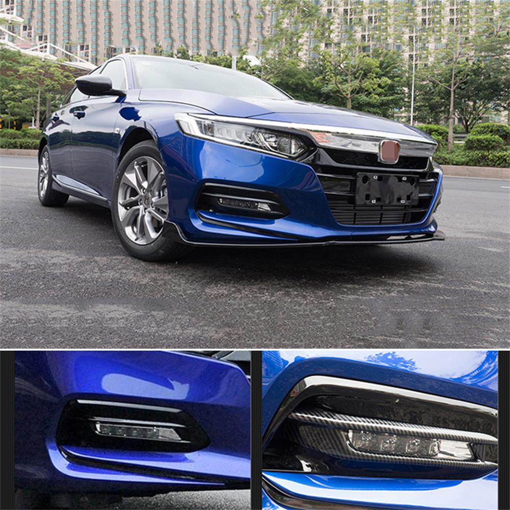 2x Car Front Fog Lamp Light Cover Trim Carbon Fiber Style For 18-20 Honda Accord