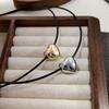 Big Heart Pendant Necklace Trendy Y2K Grunge Neck Jewelry Alternative Color Rope Neckchains Gift for Teen Girls