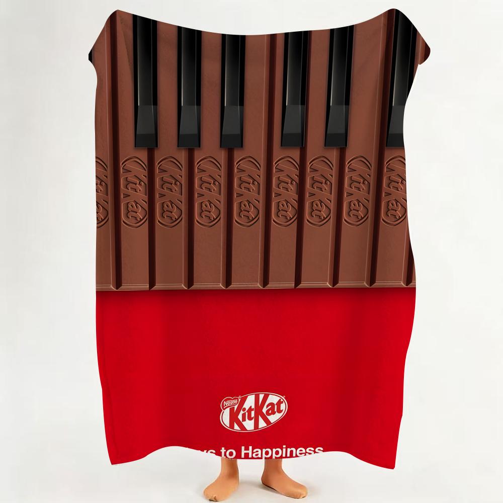 

Snack K KitKat Throw Flannel Throw Blanket Suitable for Sofa Living Room Bedroom 75cmx90cm