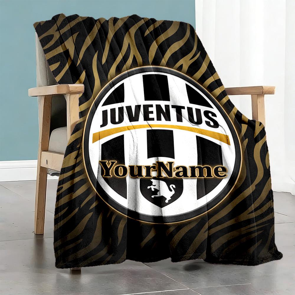 Juventus Customize Text Blanket Multi-purpose Customizable Blanket Soft Warm Cozy Throw For Office Chair Chair Nap Seaside Four Seasons Multipurpose