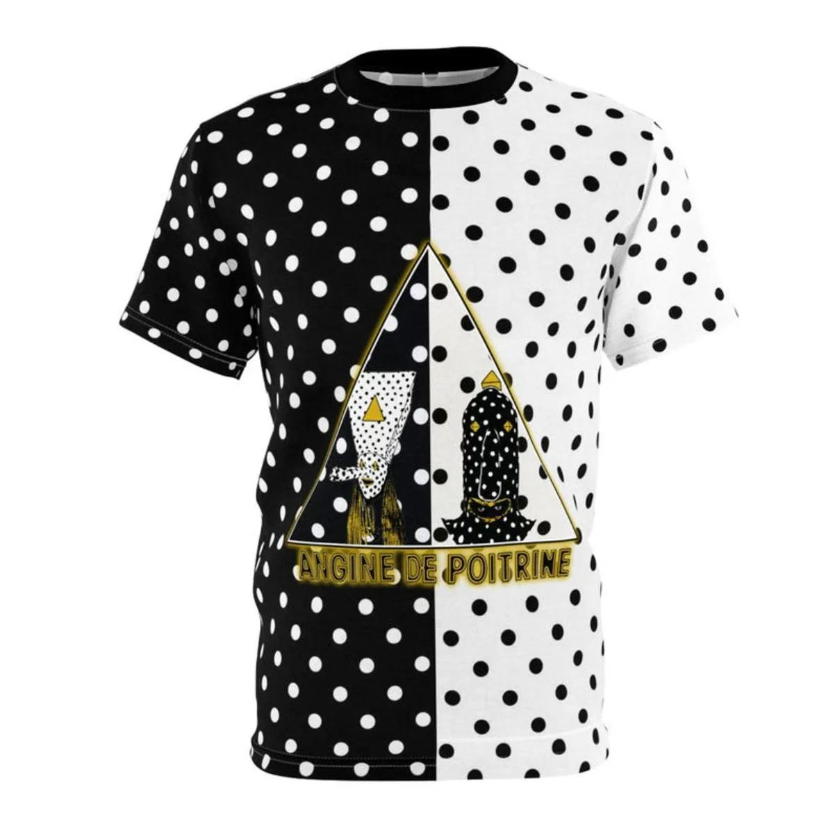 Sommer Angine De Poitrine Schwarz-Weiß Gepunktet Band Logo T-Shirt Retro Rockmusik Grafik-T-Shirt Unisex Streetwear Oberteile XS