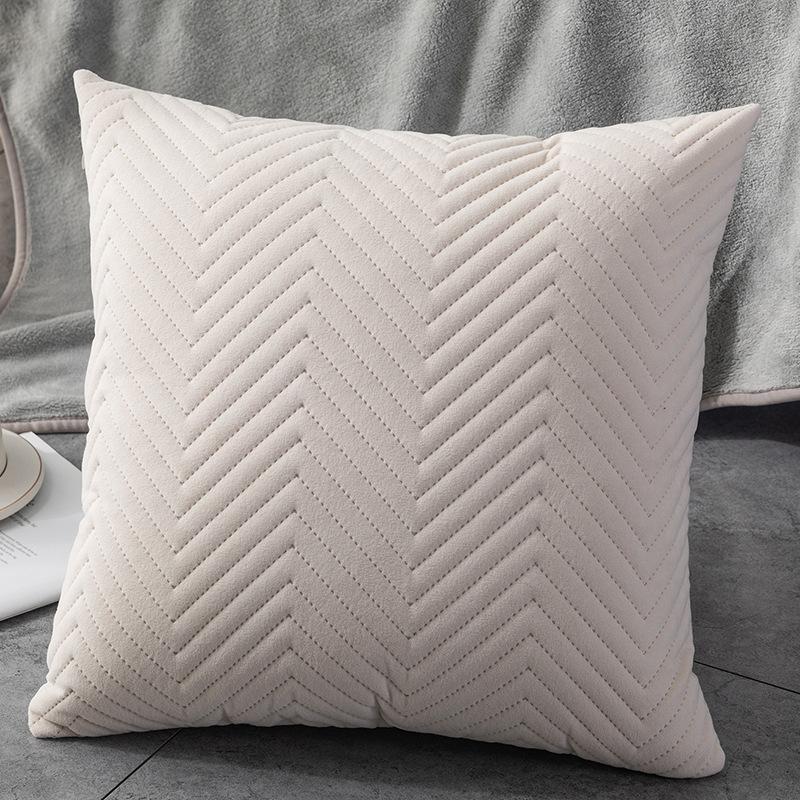 Quilted Velvet Pillowcase Throw Pillow Covers Home Decor Simple Sofa Cushion Cover Decor