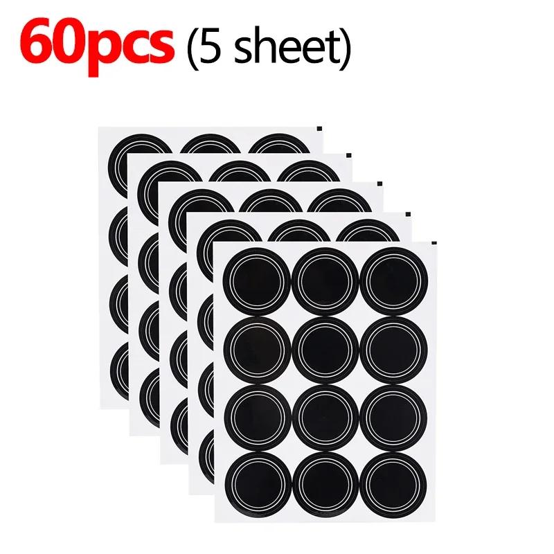 

60/120Pcs Blackboard Stickers Labels Waterproof Self-adhesive Kitchen Seasoning Spice Can Label Jars Bottles Tags White Marker чёрный