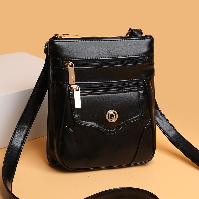 Women's Retro PU Leather Mobile Phone Bag Fashionable Soft Crossbody Bag for Summer