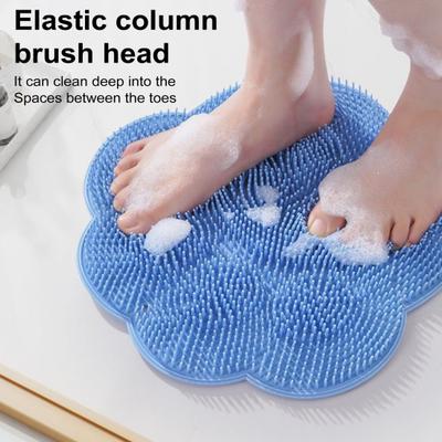Bathing Foot Mat 30x30cm Soft Bristles Exfoliation Cleansing Shower Foot Mat with Suction Cup Design Home Bathroom Essential