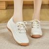 Summer Hollow Rocking Shoes In Mother Soft Surface Small Leather Shoes Non-slip Soft Sole Wedge Heel Mesh Shoes
