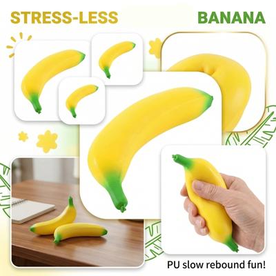 Sponge Banana Pressure Ball PU Slow Simulation Fruit And Vegetable Early Education Toy Venting Banana Stress Relief Toy