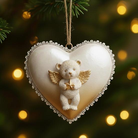 Heart-Shaped Christmas Hanging Ornament Indoor Outdoor Hame Office Holiday Party Xmas Tree