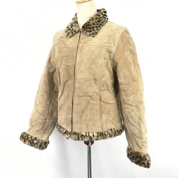 Tokyo Style 22octobre Genuine Leather Jacket Women’s XL Beige Pigskin(USED)