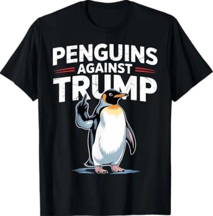 Penguin Flippers Up Resist Funny Penguins Against Trump T-Shirt 4XL