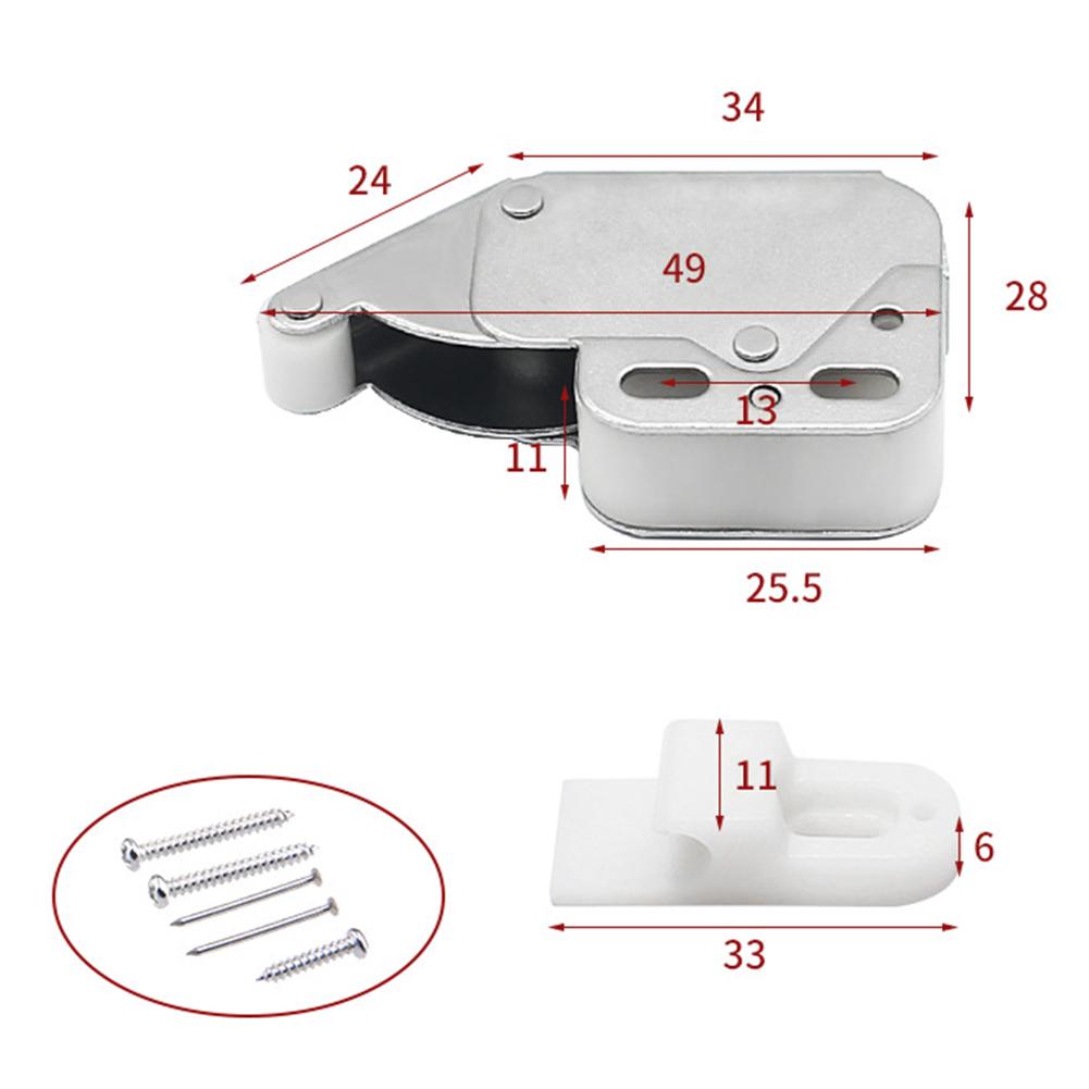 2 Sets Snap Lock Automatic Spring Cold Rolled Steel + Nylon