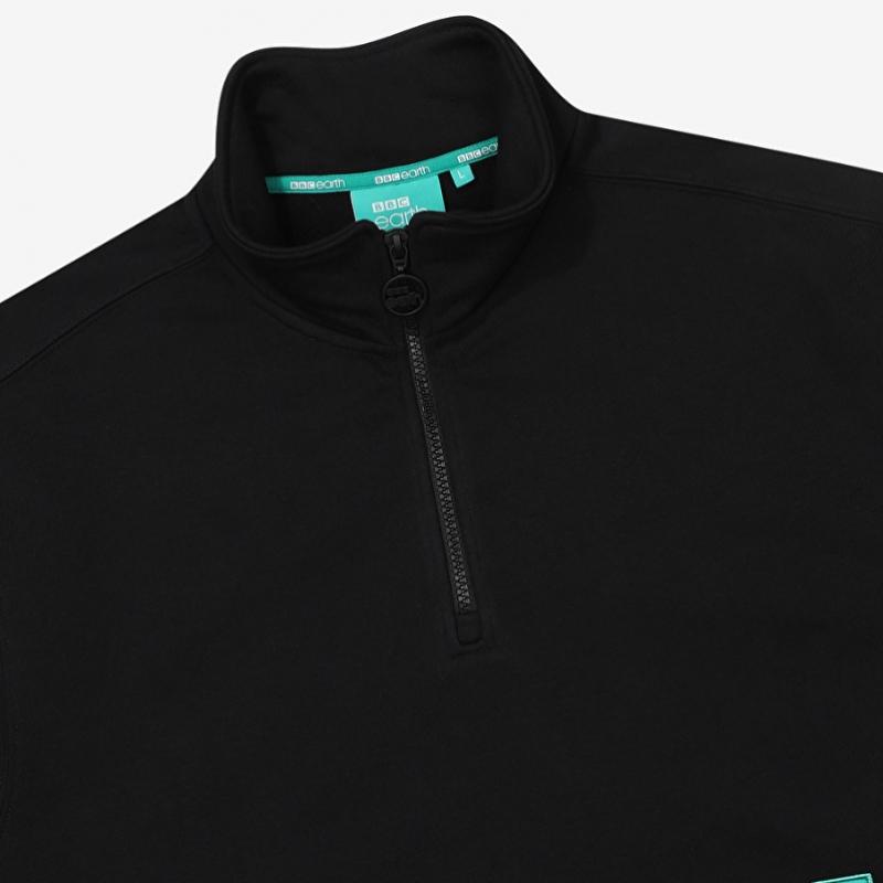 Bbc Earth Half Zip Sweatshirt   Black [23ss]
