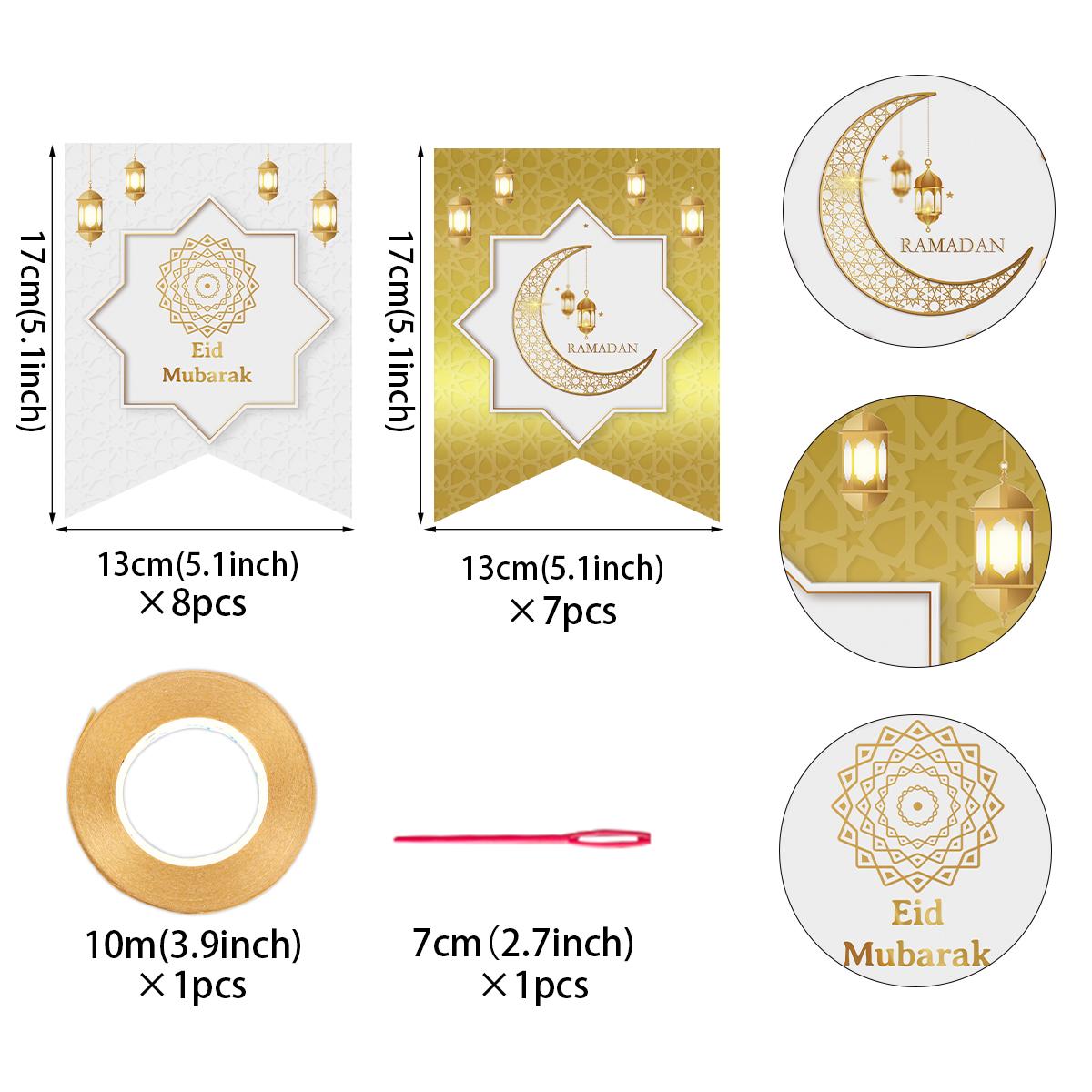 

Украшения Рамадана Мубарака - Бантинг Рамадана (Черное золото) Детские флаги для вечеринок золотой