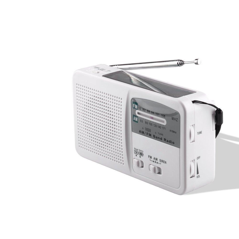 Radio portable smart-life, compatible FMAM, radio de prévention des catastrophes haute capacité 500 mAh, radio compatible Wide FM, chargement de smartphone, manivelle