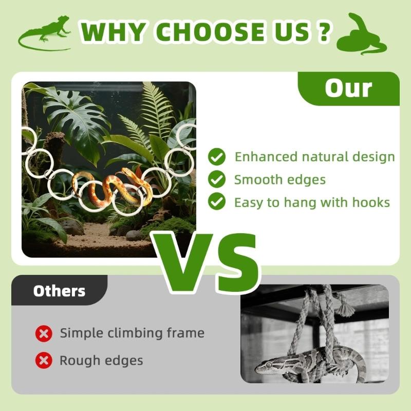 Interactive Reptiles Activity Climbing Chain With Scratchproof Acrylic For Reptiles Pet Habitat Enrichment Accessories