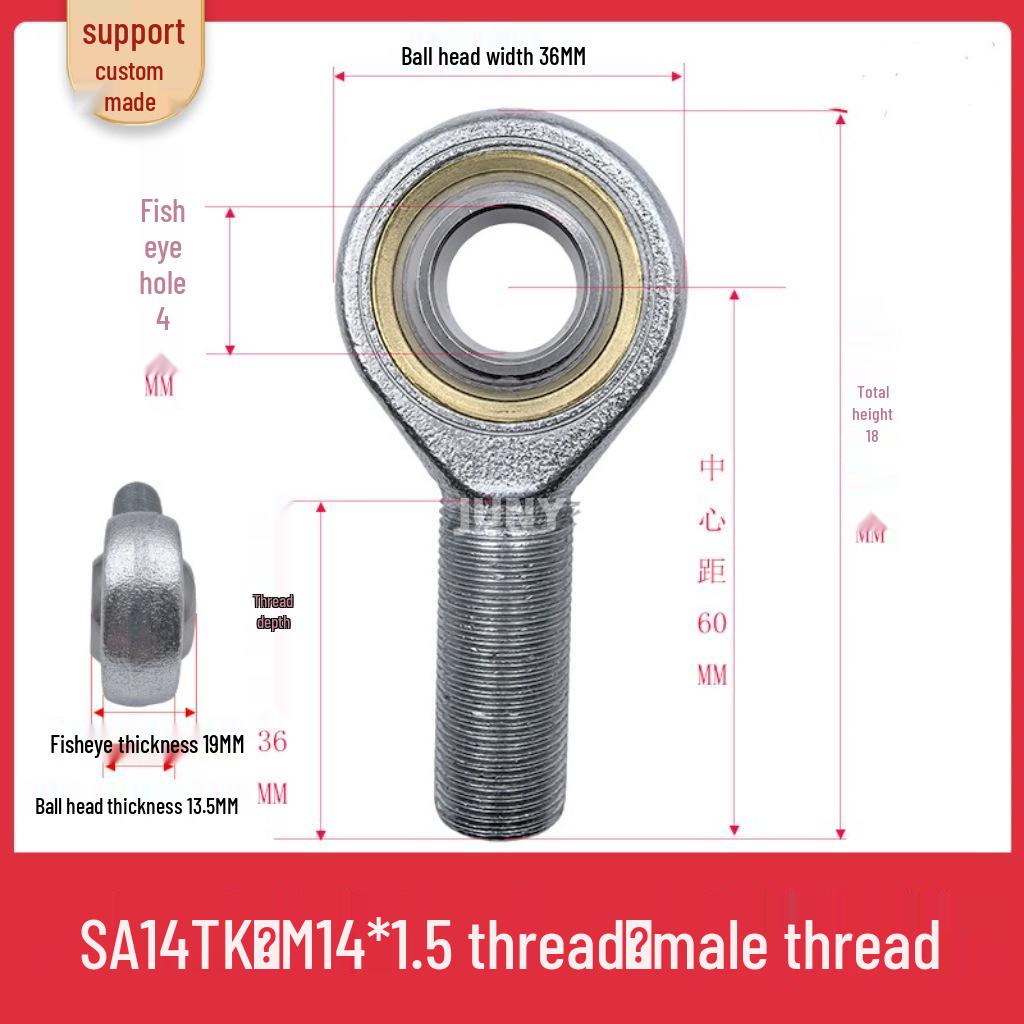 Spherical Plain Bearings: Universal Joint Ball Joint Rod End, Internal SI, External SA, Sizes 5-40