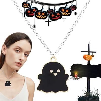 Colliers Pendentifs Couple d'Amitié Fantôme Mignon Dessin Animé pour Mode Meilleur Ami Chaîne de Clavicule Fantôme Dessin Animé