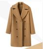 European & American Large Size Women's Double-Breasted Woolen Coat, Medium-Length Trench for Autumn & Winter