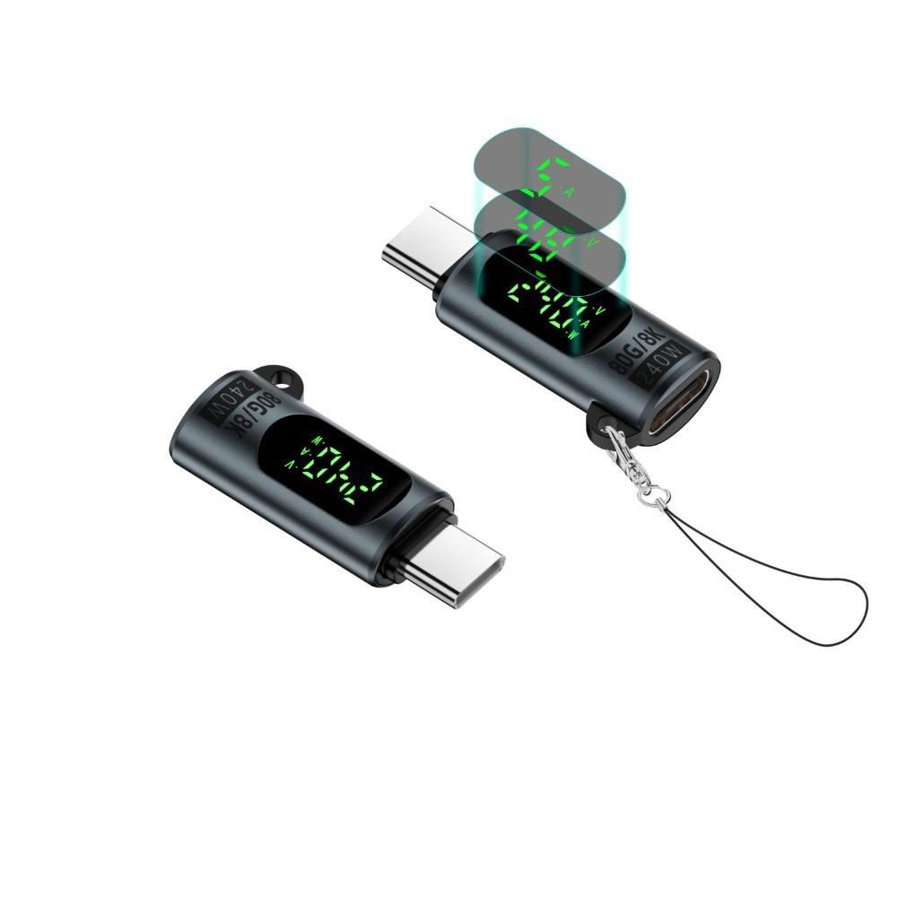 3pcs 240W USB-C Adapter Power Meter Tester With Voltage/Current/Power LED Digital Display Up To 80Gbps Data Transfer 240W 8K