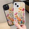 Oil Painting Flowers Phone Case for IPhone 17 Air 16 Pro Max 15 14 13 12 11 Shockproof Back PC Hard Cover
