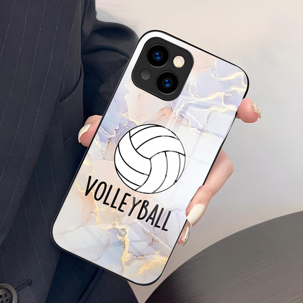 

Volleyball Painted Phone Case For IPhone 17 Pro Max 15 Pro 16 14 Plus 12 13 Mini 11 Pro Shockproof Glass Cover iPhone17ProMax