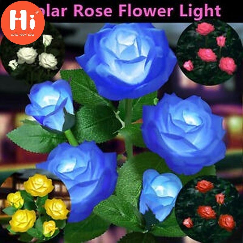 

Привет солнечные уличные садовые фонари с 3 большими цветами роз, декоративное ландшафтное освещение для дорожек, сада, патио, двора, лужайки, дорожки