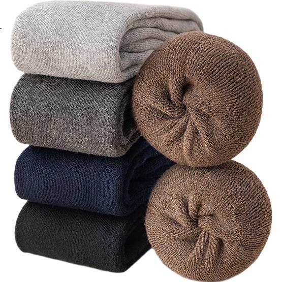 LangSha Men's Socks, Autumn And Winter Fleece-Lined Thick Long Socks, Xinjiang Cotton Terry Socks, High Tube Calf-Length Socks, Long Socks