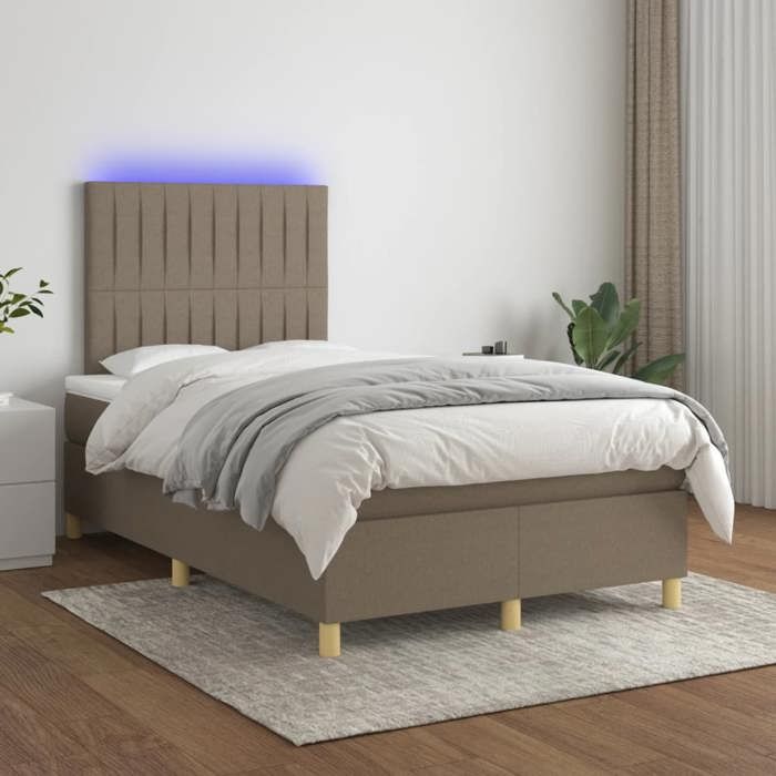 VidaXL Sommier à Lattes de Lit avec Matelas et LED, Lit Rembourré, Lit Double, Lit Adulte de Chambre à Coucher Intérieur, 3135585